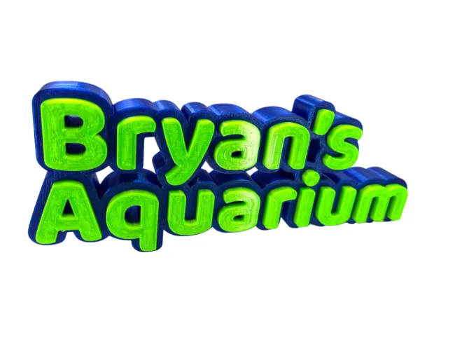 3D Custom Name Sign Aquarium Double-Line Tank Fish Name Plate, Desk Sign Plate, Great Gift! - Image 4
