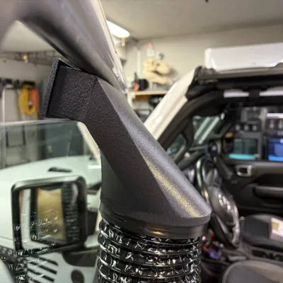 Alternative view of ECOFLOW Wave 2 & 3 Exhaust 5in or Intake 6" Duct to square for easier window mounting