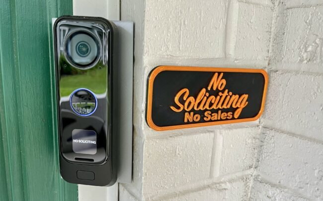 No Soliciting Sign, Do not ring the door bell, Do not knock sign, dogs will bark, door sign 2.5" x 6" - Image 3