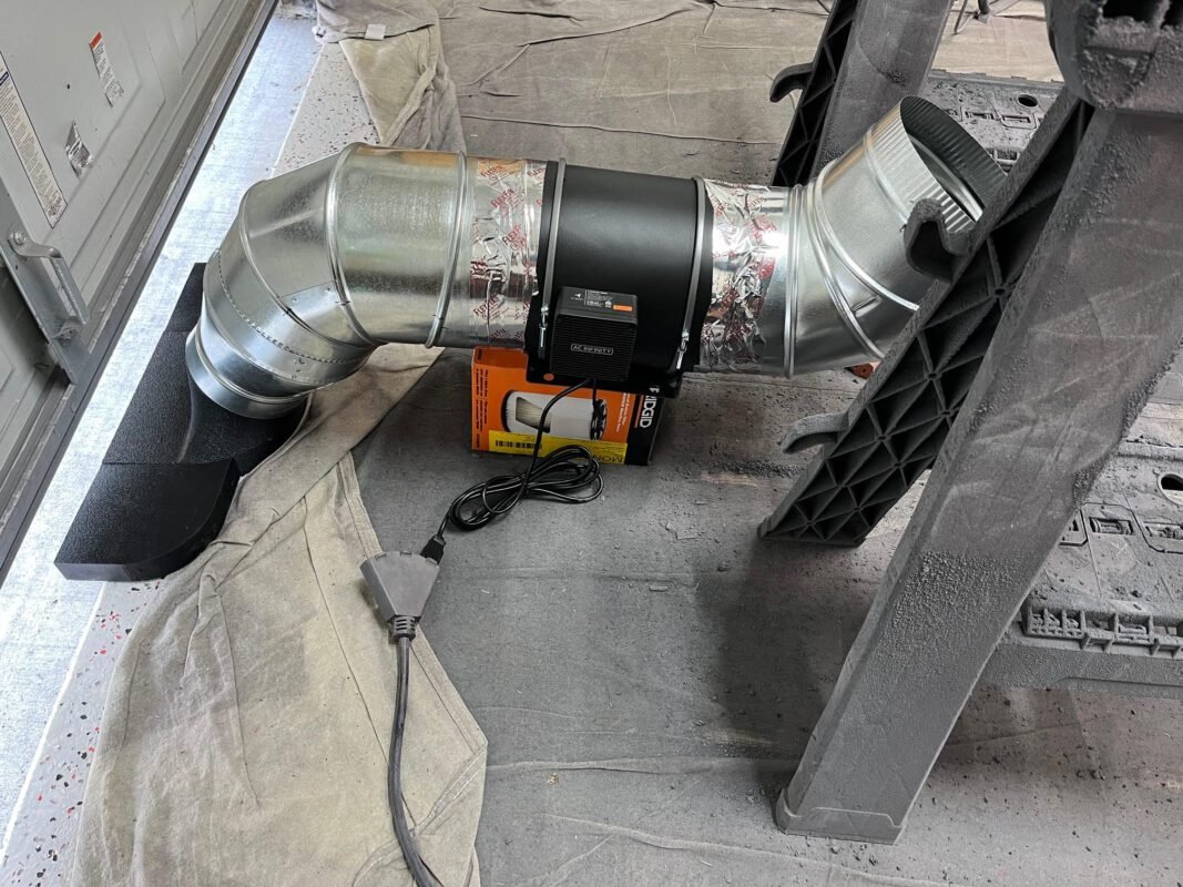 Extended Flow Under Garage Duct with AC Infinity Fans 3 Randy2