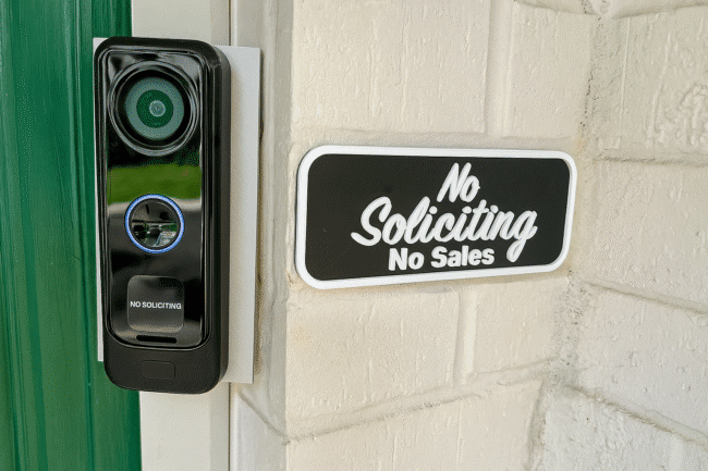 No Soliciting Sign, Do not ring the door bell, Do not knock sign, dogs will bark, door sign 2.5" x 6" - Image 7