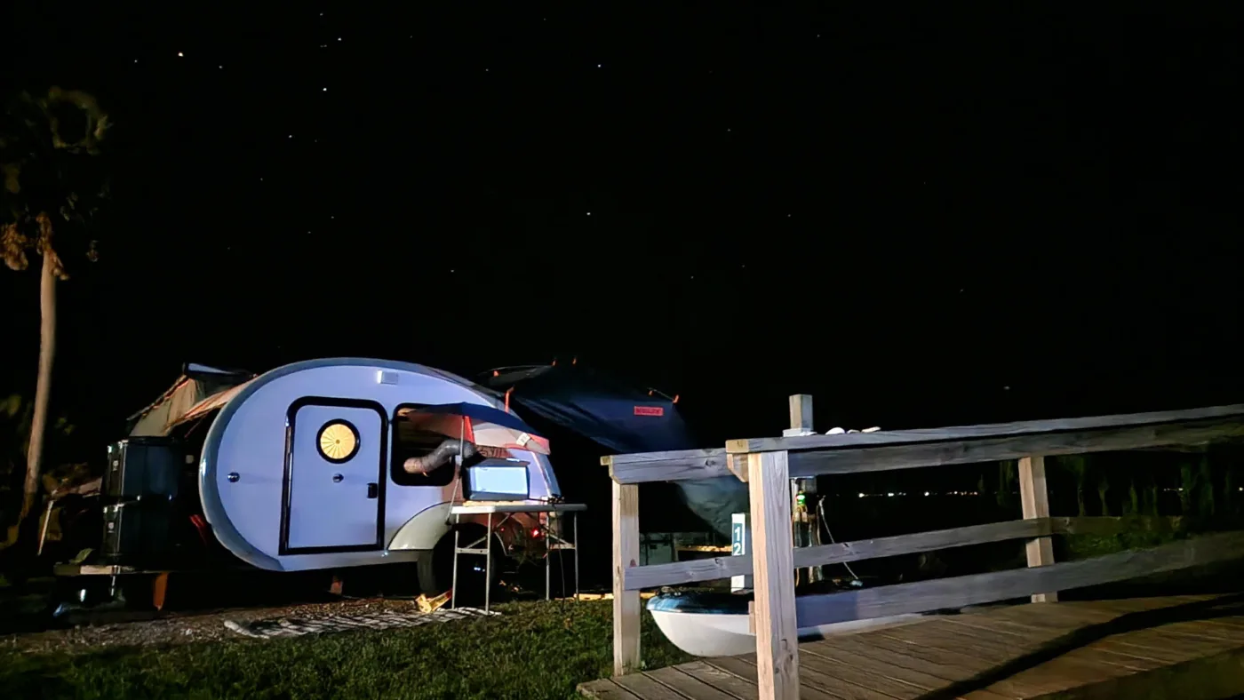 April's Teardrop Camper Ecoflow Wave Install 2 overview