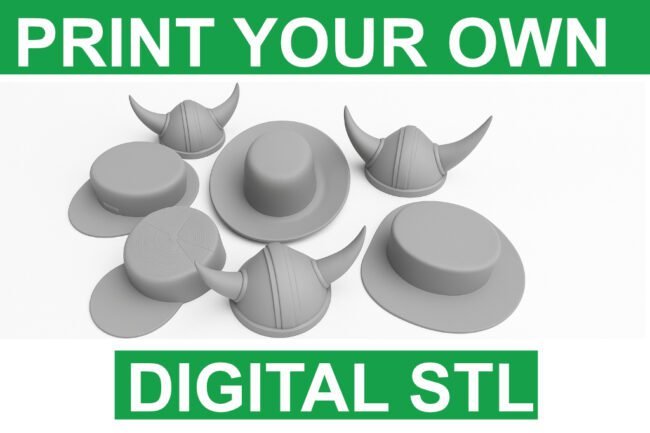 Sea Urchin Hats (Viking,Baseball,Pirate,Skipper) - Digital STL