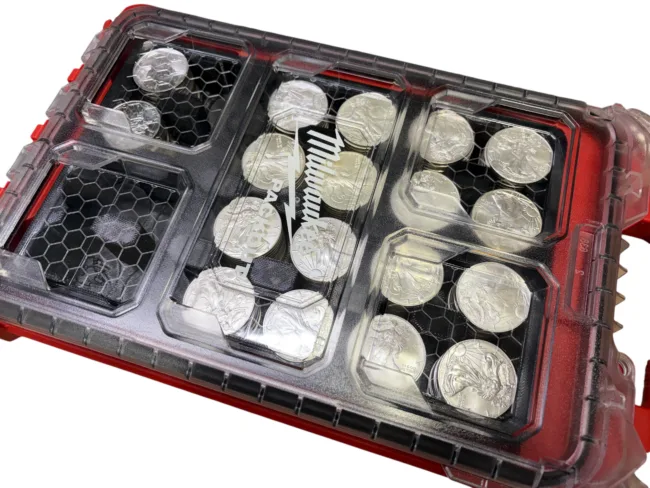 Milwaukee Packout Slim Compact Silver Eagle Tray - Holds 264 1oz Coins! Stackable - Image 2