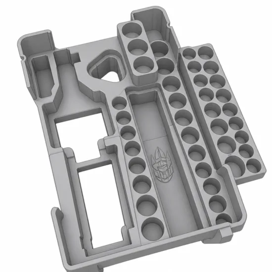 Milwaukee Packout M12 3/8" Ratchet Driver (Model 2457-20 + 2567-20 High Speed) & Socket Shockwave Insert For Packout Container Model 48-22-8435 - DIGITAL STL