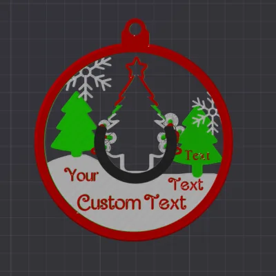 Alternative view of Custom 4in Round Personalized Silver Dollar Coin Christmas Ornament 3 Trees, Snowflakes, Great Gift for the Stacker, Collector in your life!