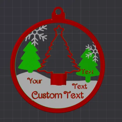 Alternative view of Custom 4in Round Personalized Dollar Bill Christmas Ornament 3 Trees, Snowflakes, Give Cash in Style!