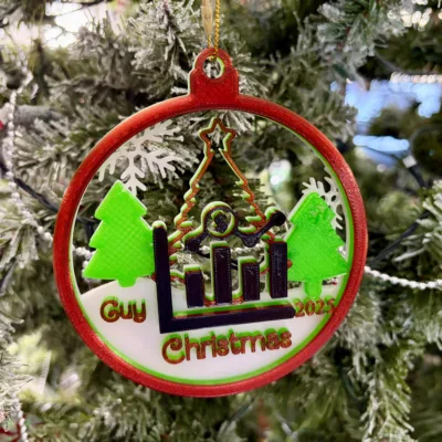 Custom 4in Round Personalized Stock Market Graph Christmas Ornament 3 Trees, Snowflakes, Great Gift for CFP, Accountant, Financial Planner