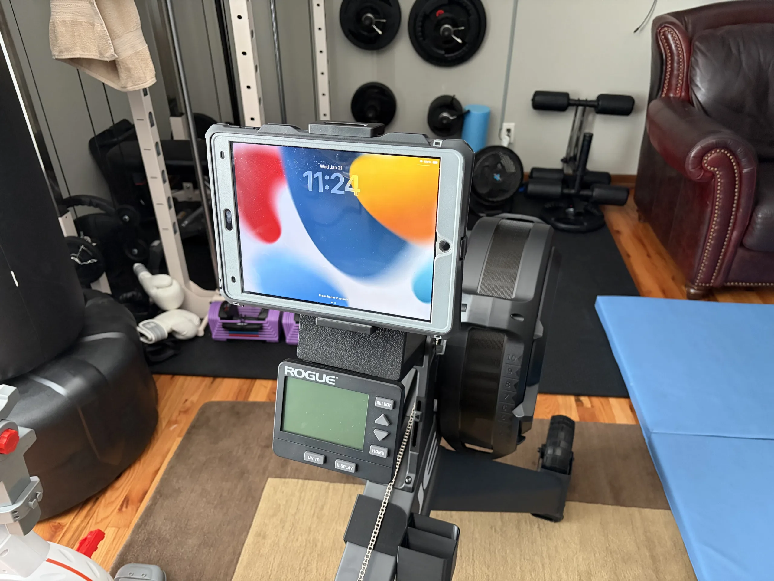 Rower ipad Tablet Mount Bracket for Rogue Echo Rower. 4.7" to 13" Wide - 360 Adjustable 3 Rower ipad Tablet Mount Bracket for Rogue Echo Rower. 4.7" to 13" Wide - 360 Adjustable