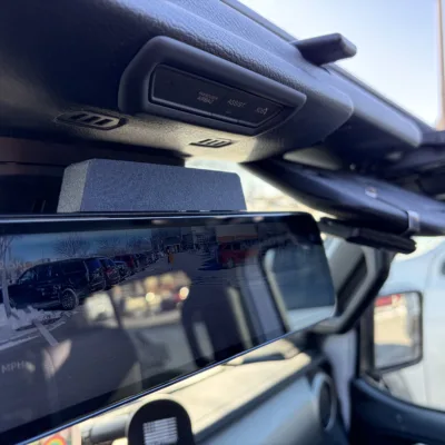 Alternative view of Wolfbox G900Pro & TriPro Dash Cam Rear View Mirror Camera Top Wire Cover, Clean Look, Factory Finish