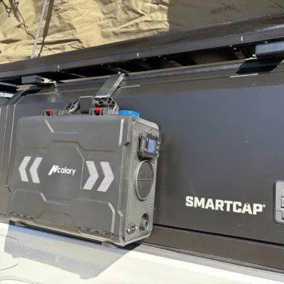 Alternative view of RSI SmartCap Roof Top Rail Hook to hang items such as Diesel Heaters, Camp lights, Trash bags, etc.