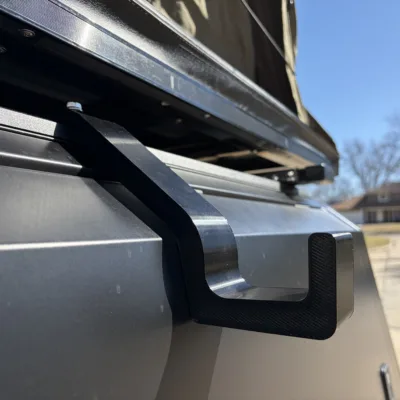 RSI SmartCap Roof Top Rail Hook to hang items such as Diesel Heaters, Camp lights, Trash bags, etc.