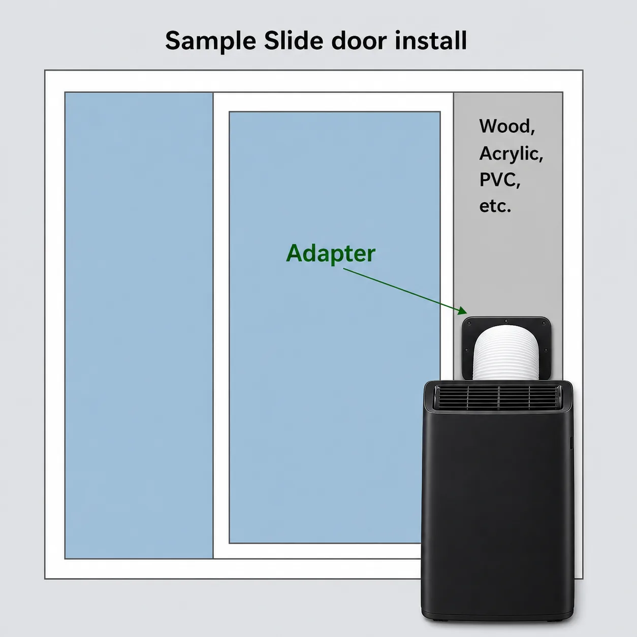 AC Vent Exhaust Hose Adapter Plate for Window, Sliding Door, Wall compatible for Whynter & Midea Duo 6 AC Vent Exhaust Hose Adapter Plate for Window, Sliding Door, Wall compatible for Whynter & Midea Duo - Image 4