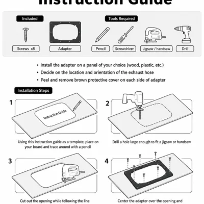 AC Vent Exhaust Hose Adapter Plate for Window, Sliding Door, Wall compatible for Whynter & Midea Duo 18 ig 085f9956fb377c14016a11a4b9a51081949cecfa832e95e766