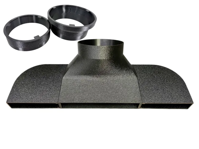Under Garage Door Seal Narrow Vent Exhaust Smoke Laser Portable AC Duct Shroud 1.5in in Height - Perfect for HOAs!