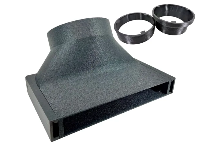 Under Garage Door Seal Narrow Vent Exhaust Smoke Laser Portable AC Duct Shroud 1.5in in Height - Perfect for HOAs!