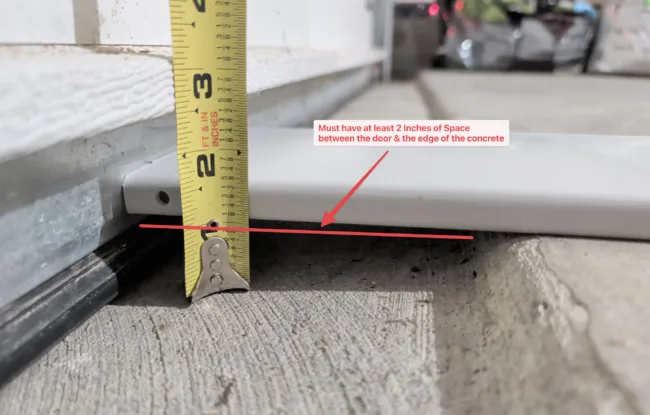 Under Garage Door Narrow Vent Front 1 Inch Step Down Extender