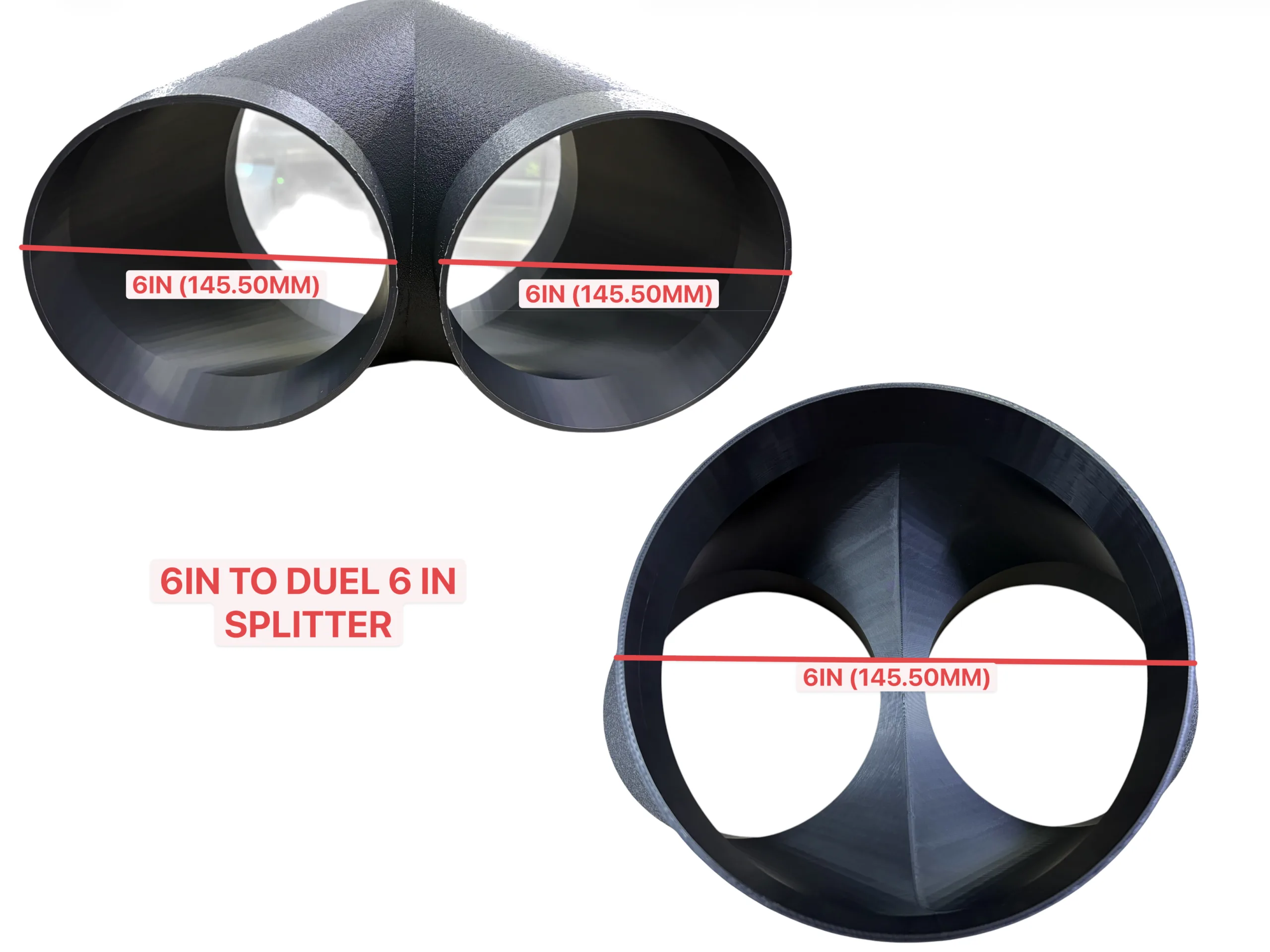 2-Way Splitter Duct 5.9in, 6in, 8in to Duel 5.9in or 6in HVAC Hoses - High Temp ASA 7 2-Way Splitter Duct 5.9in, 6in, 8in to Duel 5.9in or 6in HVAC Hoses - High Temp ASA - Image 5