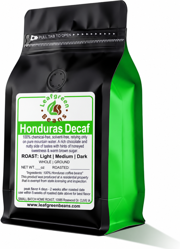 Leafgreen Beans Roasted Coffee 22 Honduras Decaf - Roasted Coffee Beans - Organically Grown Single Origin, Fair Trade