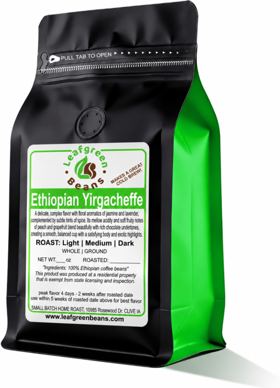 Leafgreen Beans Roasted Coffee 19 Ethiopian Yirgacheffe - Roasted Coffee Beans